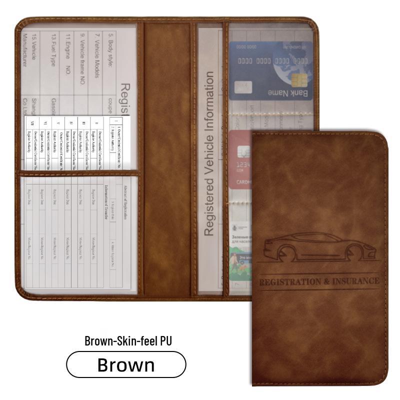 American Driver's License PU Leather Wallet: Car Registration & Insurance Document Holder