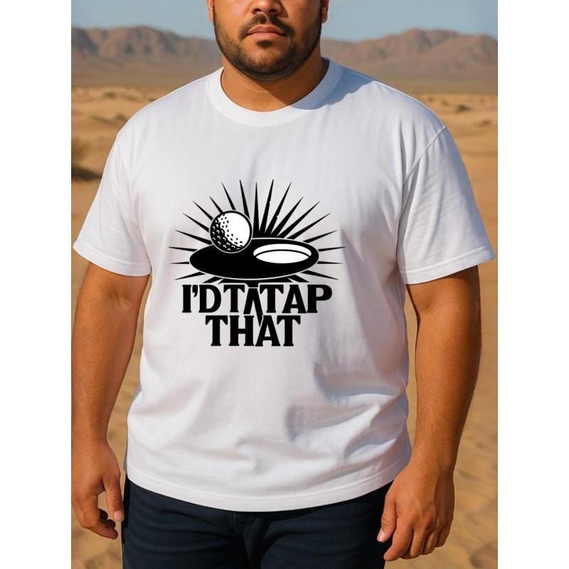 European Sizes Humorous Golf Pun "I've TAP THAT" Men's Printed Short-sleeved Shirt, Medium Elasticity Fashionable Style