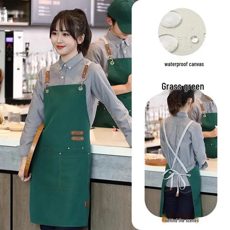 Premium Canvas Waterproof Apron - Customizable for Catering and Advertising Metal Cross Hook
