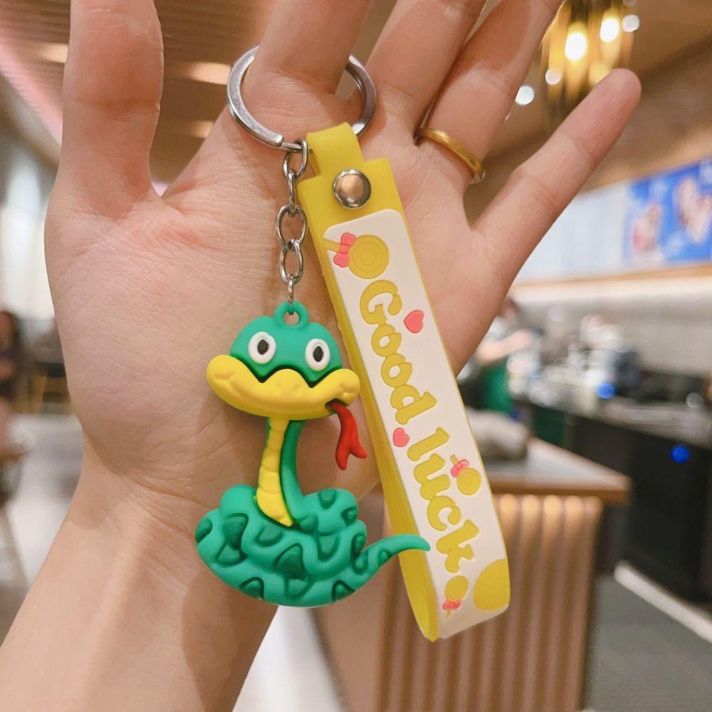 Collection Snake Lucky Pendant Silicone Zodiac Snake Year Key Ring  Bag Ornament