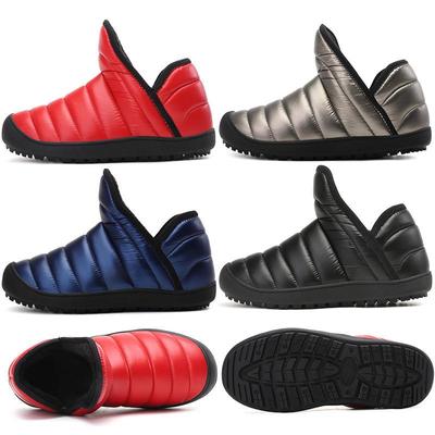 Winter Warm Fur Shoes Men's New Fleece Thickened Warm Soft Sole Cotton Boots Indoor Outdoor Slip-on Snow Shoes Solid Color  Ankle Booties for Male