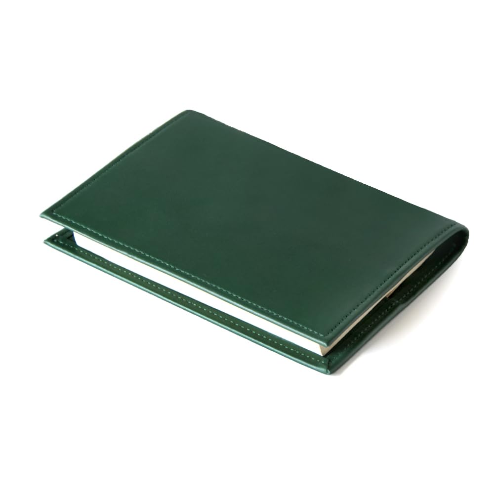 

Handmade Leather Book Cover by a Japanese Bag Shop (Paperback) (Green) зелёный