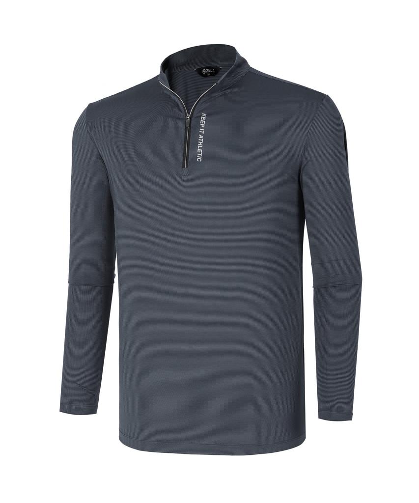 2ELA Men'S Freeze-On Cooling Zip-Up Long Sleeve T-Shirt 5 Colors (Type B)