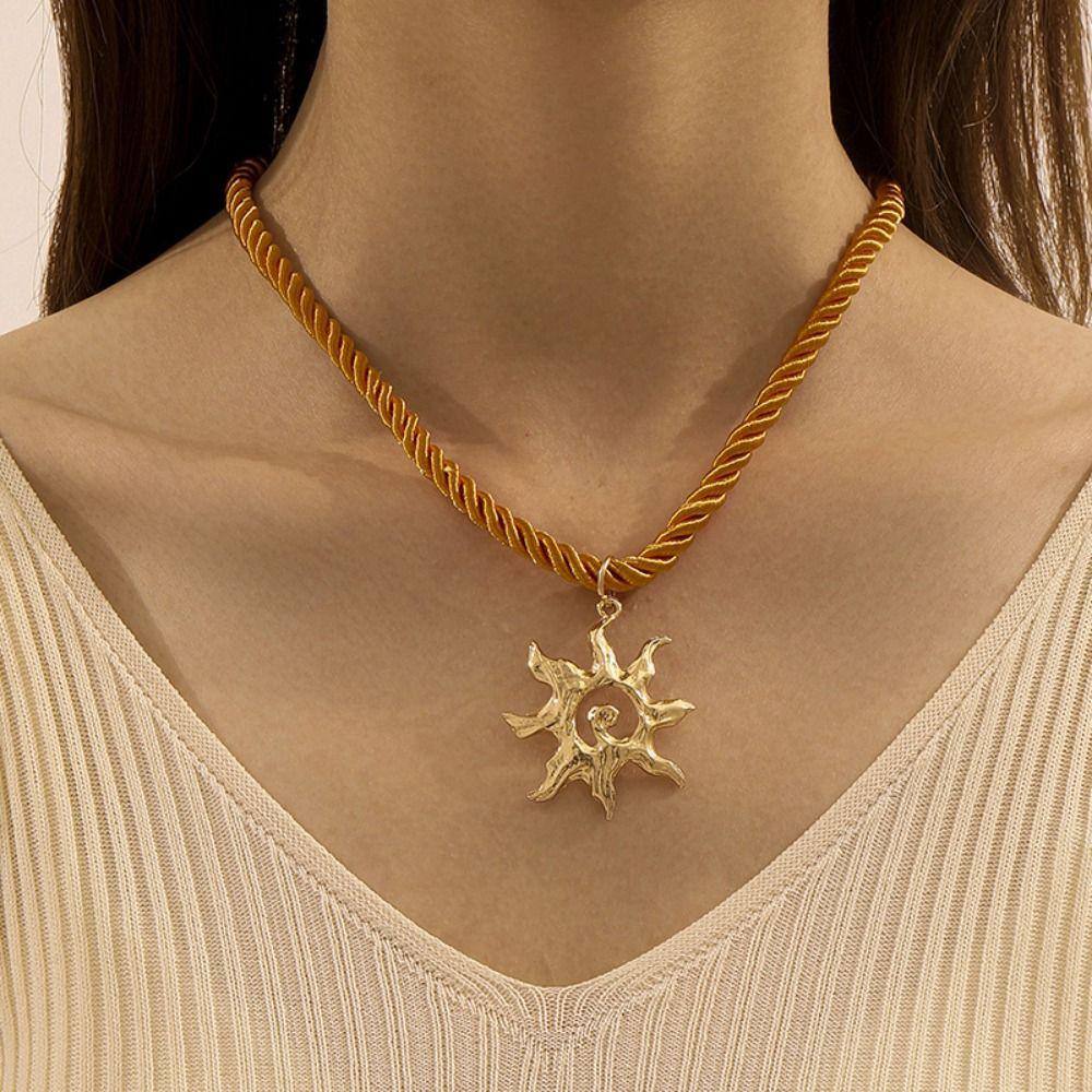 Necklace Set Nylon Rope Necklace Ethnic Style Dopamine Necklace  Women