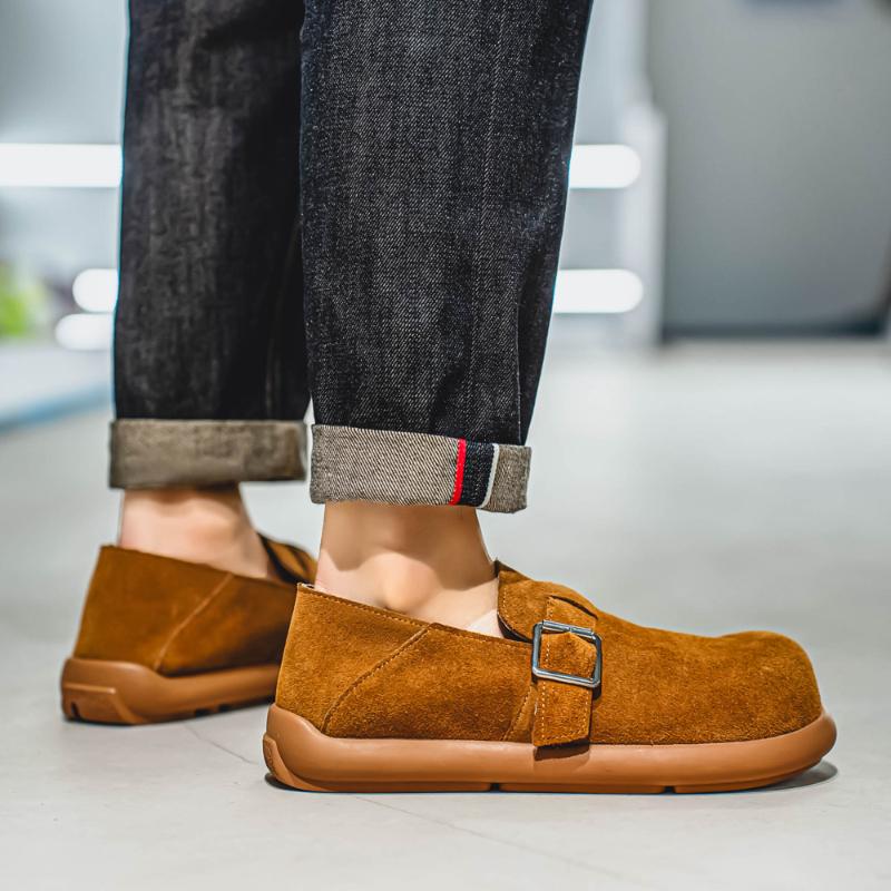 New Men's Shoes Lightweight Comfortable One Step Lazy Shoes Anti Slip Sports Bean Shoes Soft Bottom Wide Toe Men's Casual Shoes