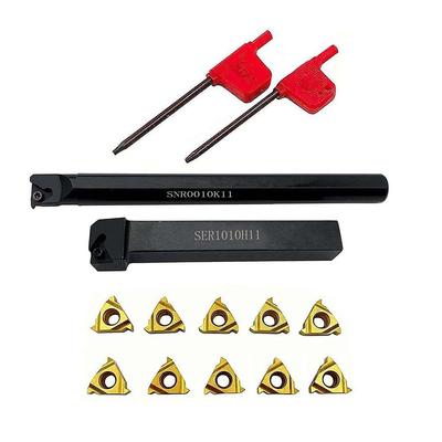 Lathe Threading Tool External Internal Holder with Inserts Wrench Set 11ER AG60