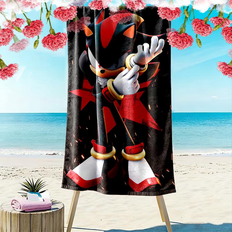 1pc SONIC Beach Towel, A Vibrant Beach Towel Suitable for Outdoor Activities, Camping, Hiking