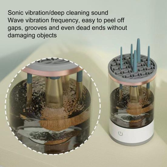 Yousheng Auto Scrubber Tool Vocal Vibration Mild Two Modes 7000 RPM 8W 1.5A Time-saving ABS Electric Makeup Brush Cleaner Home Supply