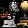 New Halloween Skull Retro Goblet 3D Relief Gothic Style Stainless Steel Liner Cocktail Red Wine Glass Personalized Gift