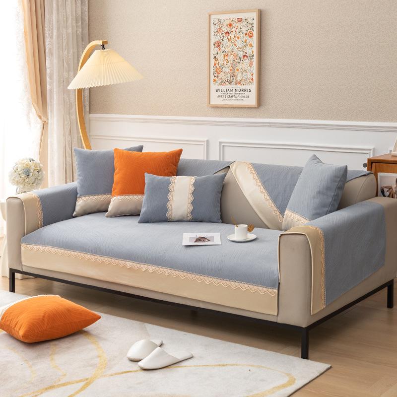 Chenille Sofa Cushion for All Seasons, Modern Light Luxury Anti-slip Cloth Towel, Anti-cat Scratch Sofa Cover, Thickened