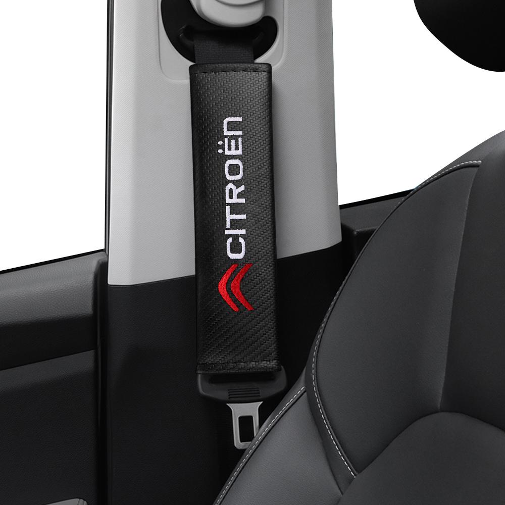 Car Safety Seat Belt Covers Carbon Fiber Shoulder Support Pad For Citroen C6 C3 C5 C1 C2 C4 Aircross VTS C-ELYSEE Cactus Picasso