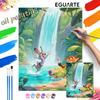 Digital Oil Painting Art Kit Jungle Waterfall Fox Rabbit Handmade Coloring Painting Home Decor