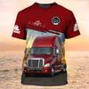 Trucker T-Shirts Trucking 3D Print Men's O-Neck Short Sleeve Street Truck Harajuku Clothing