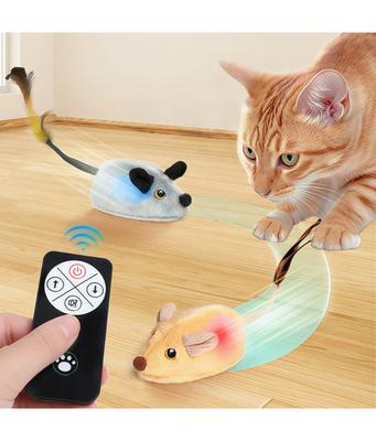 Automatisch Sensing Bewegende Muis Interactief Kat Speelgoed Elektronisch Afstandsbediening Piepend Kat Speelgoed Voor Kitten USB Oplaadbaar Huisdier Pluche Speelgoed