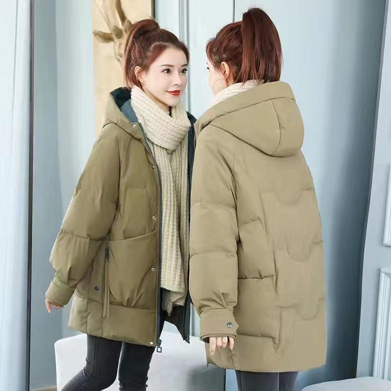 Down clothes women's medium and long winter new loose thickened clothes women's jackets jacket cold-proof