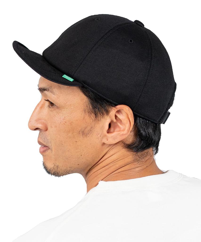 Nakota BOLD ROUND CAP Baseball Short Solid Simple Casual and Size XL Circumference Black Cap, Brim, Denim, Style, Men's Women's, Spring, Summer,