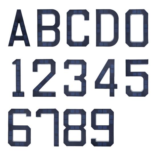 Solar Powered House Number Sign with LED Backlight Auto On/Off Waterproof LED Modern Address Plaque Outdoor Security Light for Home Garden Garage