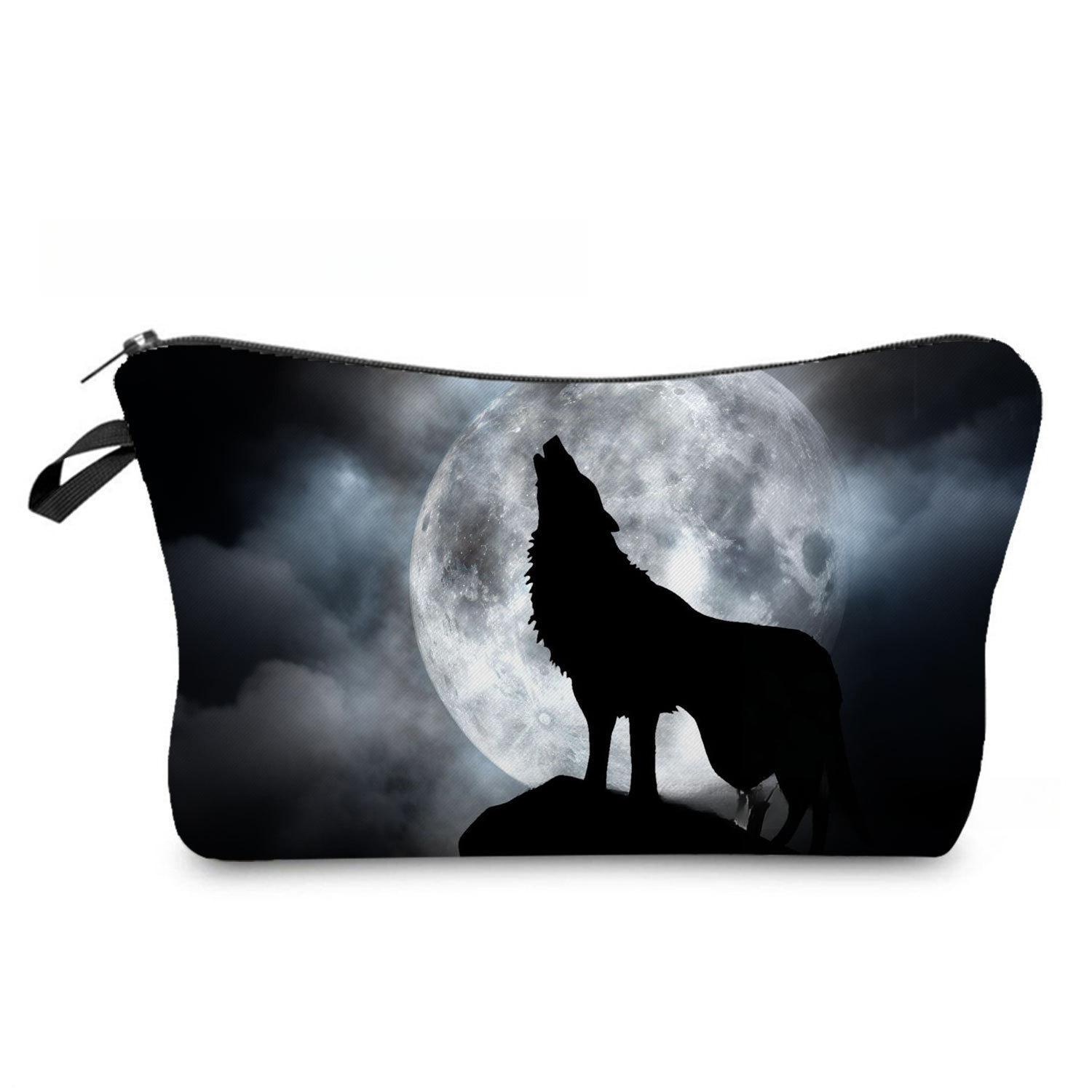 

Женская косметичка с принтом снежного волка Органайзер для туалетных принадлежностей Дорожный футляр 6881 KTB