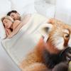 Schläfriger Roter Panda Überwurfdecke Weiche Plüsch Plaid Cosplay Anime Großes lustiges Geschenk Decken