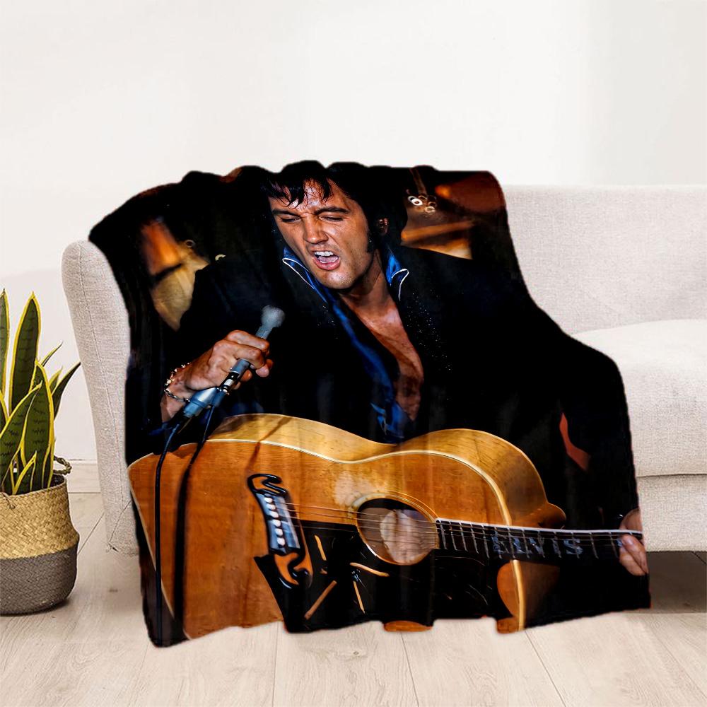 Elvis Presley Guitar Performance Blanket Soft & Cozy Suitable for Office Seaside Couch All-Season Use Stylish Decor Birthday Christmas Gift Blanket