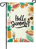 Hello Summer Garden Ag 12x18 Inch Double Sided Outside, Watermelon Pineapple Ice Cream Porch Yard Patio Outdoor Decoration PPZ
