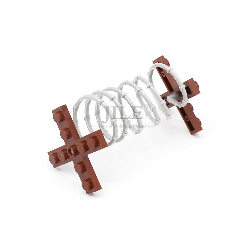 

MOC Military Base Barbed Wire Barricade Roadblock DIY Enlighten Building Blocks Bricks Compatible with City Street Particles