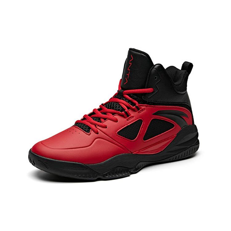 Anta Bastard Cushioning Breathable High Top Basketball Shoes Men's Red Black 91931109-3