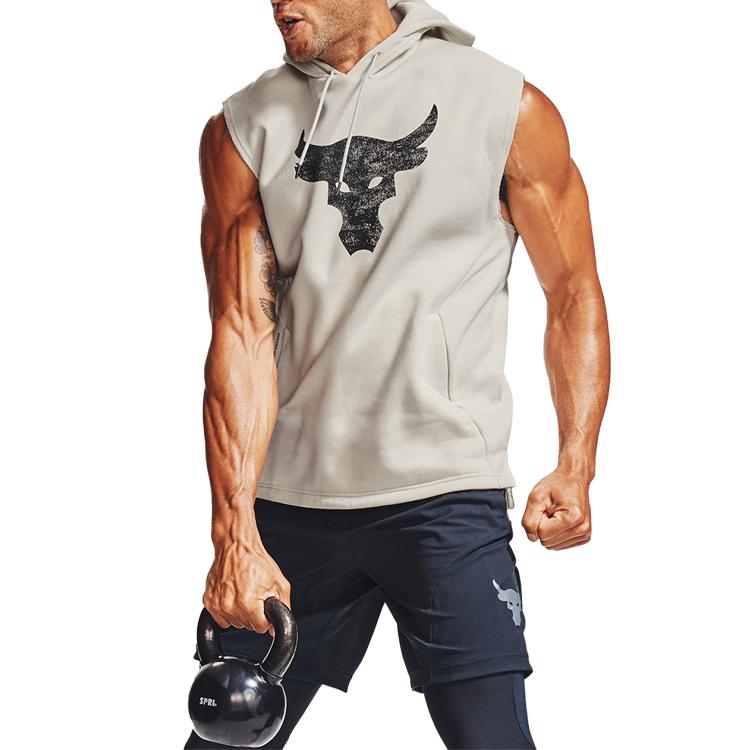 Under Armour Sleeveless Fleece Hoodie Men Hoodies Gray 1357181-110