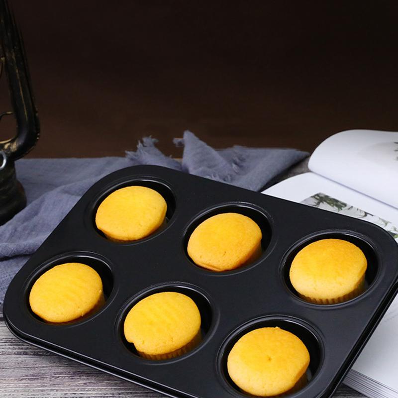 Carbon Steel Cupcake Pan Non Stick Baking Pan Black Quick Release Muffin Tins Tray for Home Kitchen