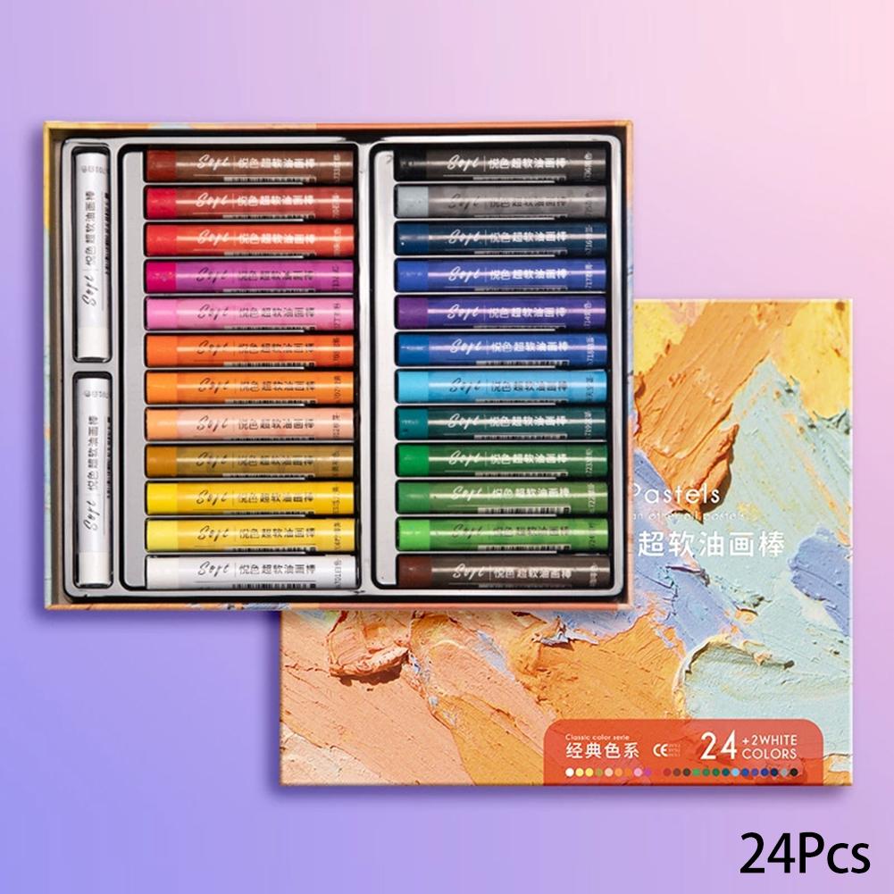 Set di Pastelli a Olio Morbidi Professionali da 24/48 Colori Pastelli Bianchi per Pittura Materiali Artistici Strumenti per Pittura per Artisti Studenti Regali