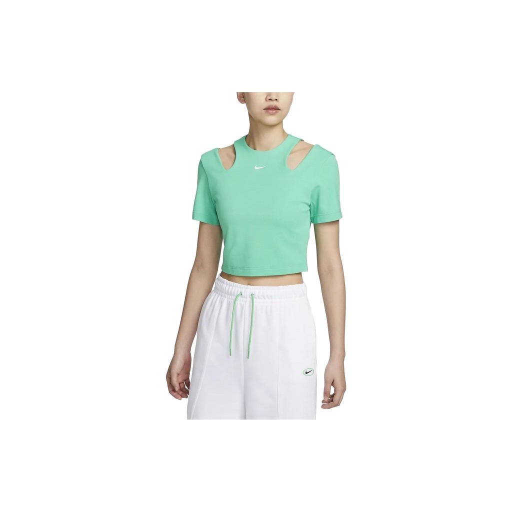 Nike Sportswear Essentials Solid Short Sleeve T-Shirt Women Tops Spring-Green DV7963-363
