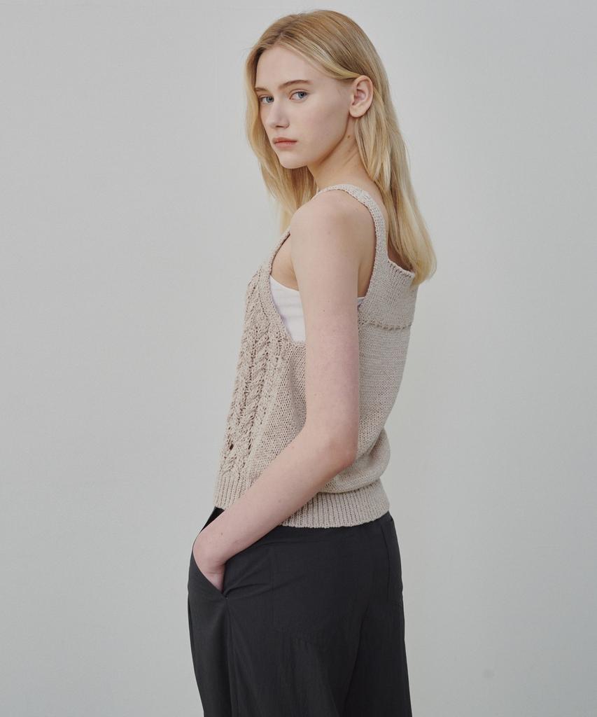 Ollibeudeollibeu Cable Sleeveless Knitwear Oh6Mp6810