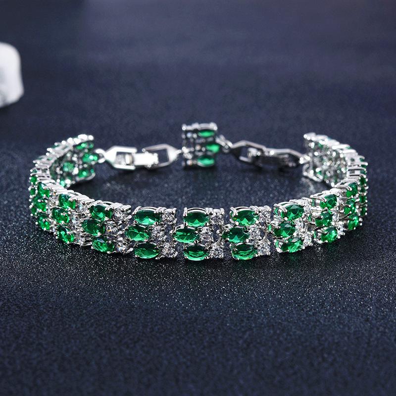 

Браслет Wind Zircon Медь, инкрустированная бриллиантами, Ювелирные изделия Унисекс Квадратный Геометрический Браслет зелёный