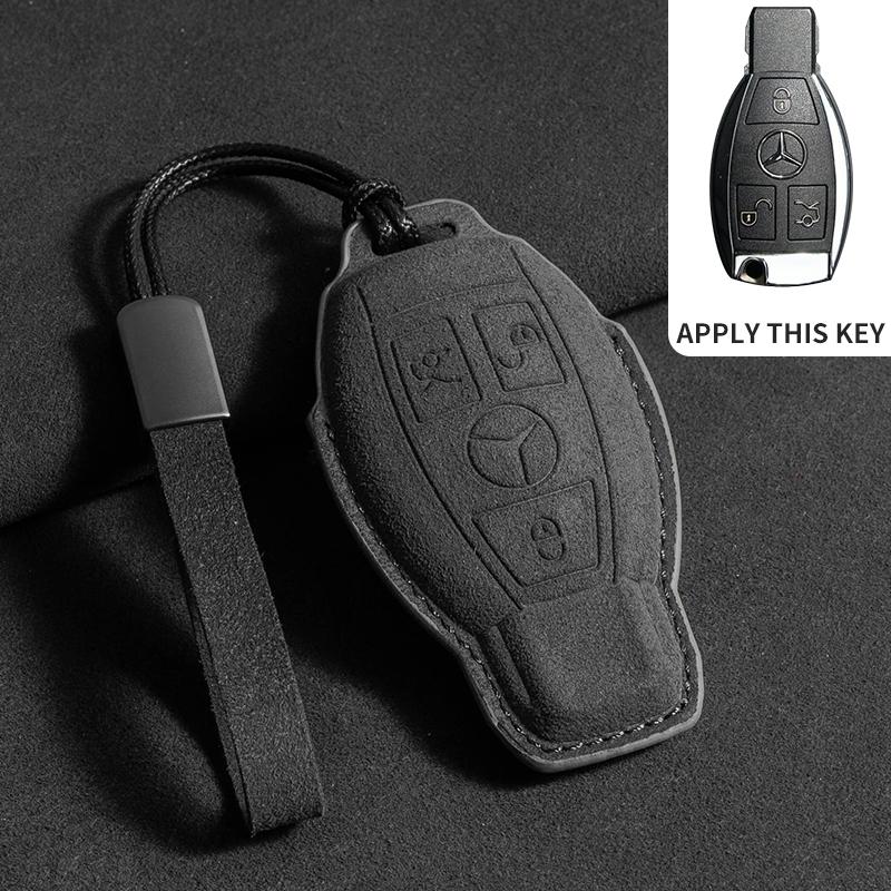 

Zinc Alloy Suede Leather Car Remote Key Case Cover Accessory for Mercedes Benz A B C S Class AMG GLA CLA GLC W176 W221 W204 W205