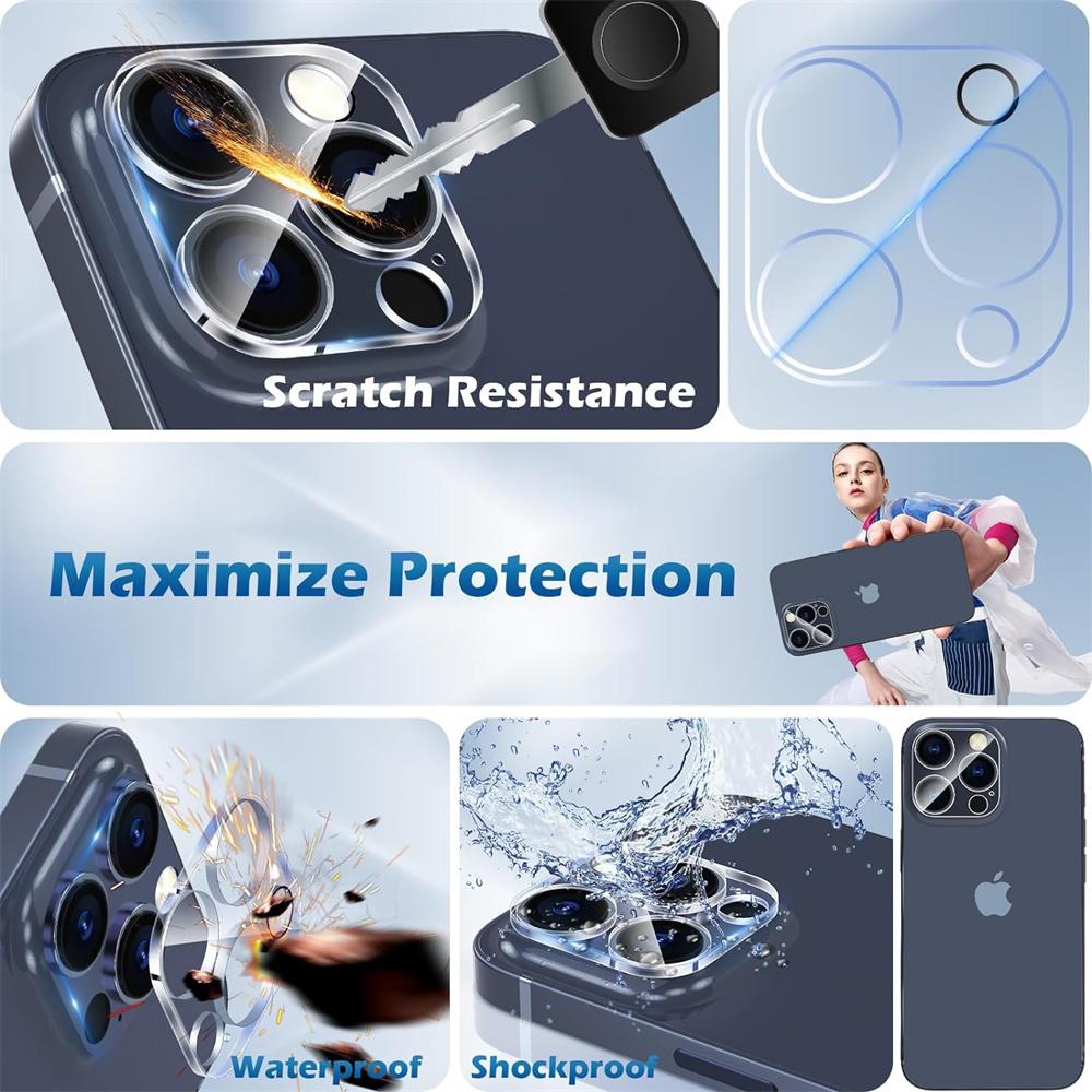 1~3PCS HD Tempered Glass Camera Protector Film For IPhone 17Air 16 15 14Plus 13 12 11 Pro Max Clear Lens Cover Phone Accessorios