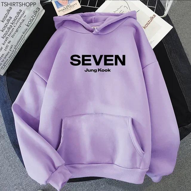 Letter Print JungKook Seven Hoodie Unisex/Unisex Harajuku Aesthetic Hoodies Unisex Autumn Winter Pullovers Sweatshirts Dropshipping