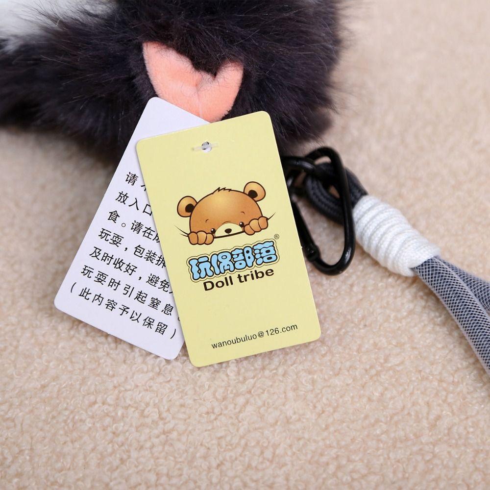 Simulation Cat Puppy Cat Plush Keychain Soft Bag Pendant Long Hair Cat Keyring Hanging Ornaments