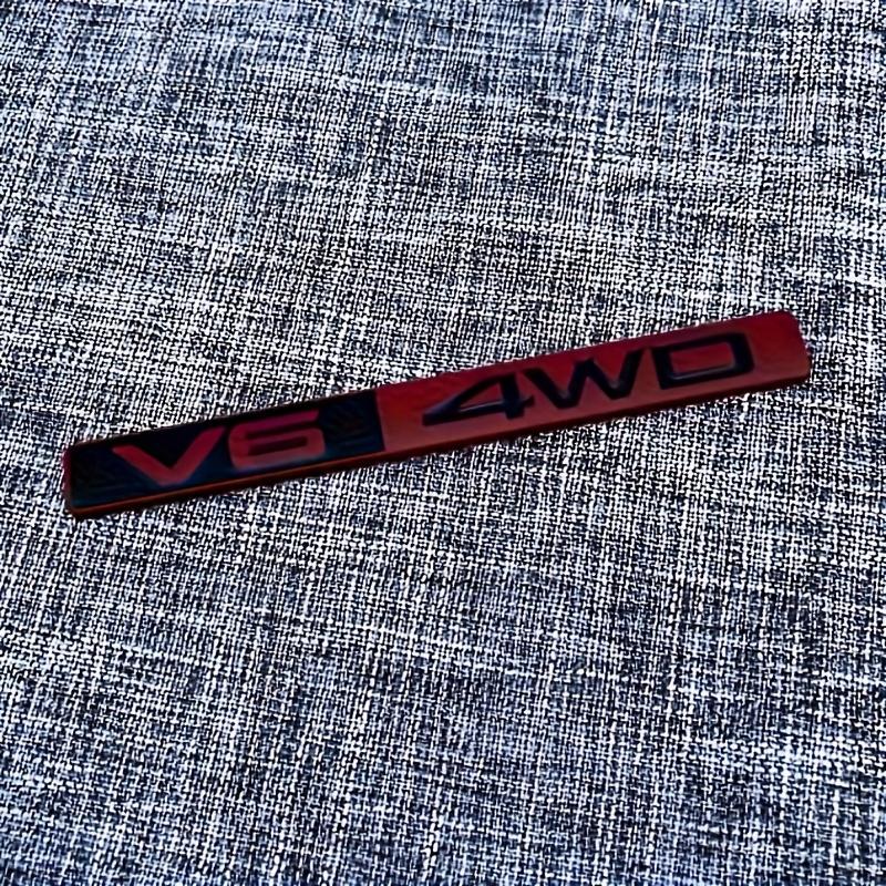 1pc, V6 Letter Modified Car Emblem, Individual Metallic Sticker, Aesthetic And Practical Trunk Badge-Fender Emblem-Side Panel Sticker