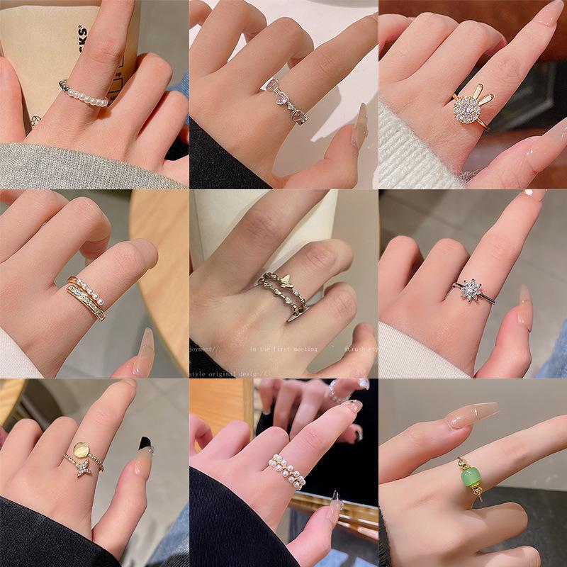 Vintage Niche Design High-end Open Ring for Women, Trendy Minimalist Style, Elegant and Simple Tail Ring