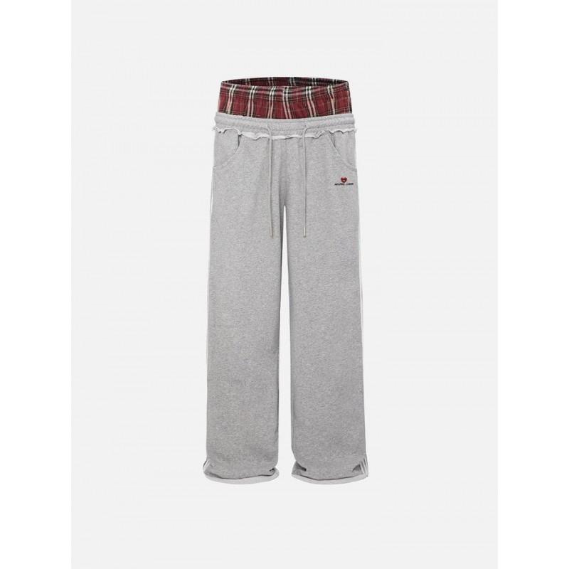 Y2K Streetwear Patchwork Wide Leg Trousers