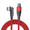 60W Power Type C Cable with Led Lighting Nylon Wrapped USB C Fast Charge Cord 180 Degree Adjustable Heads For Convenient