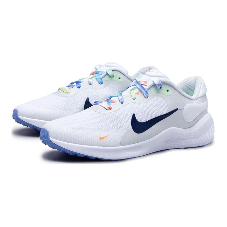 Nike Revolution 7 Next Nature SE White Photon Dust Vapor Green Midnight Navy (GS) Kids Sneakers FN4991-100
