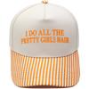 PRETTY GIRLS HAIR Fun Embroidery Color Matching Truck Driver Hat Men's and Women's Casual Sun Hat