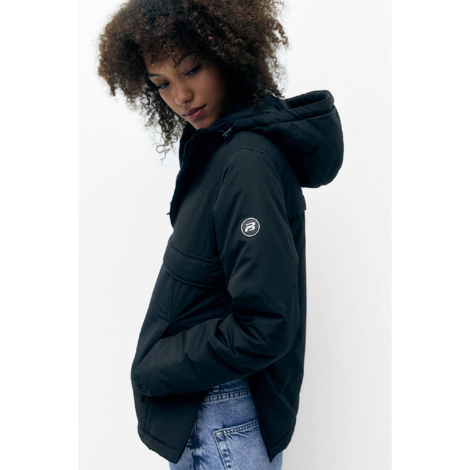 

Пальто с карманами-кенгуру XS чёрный