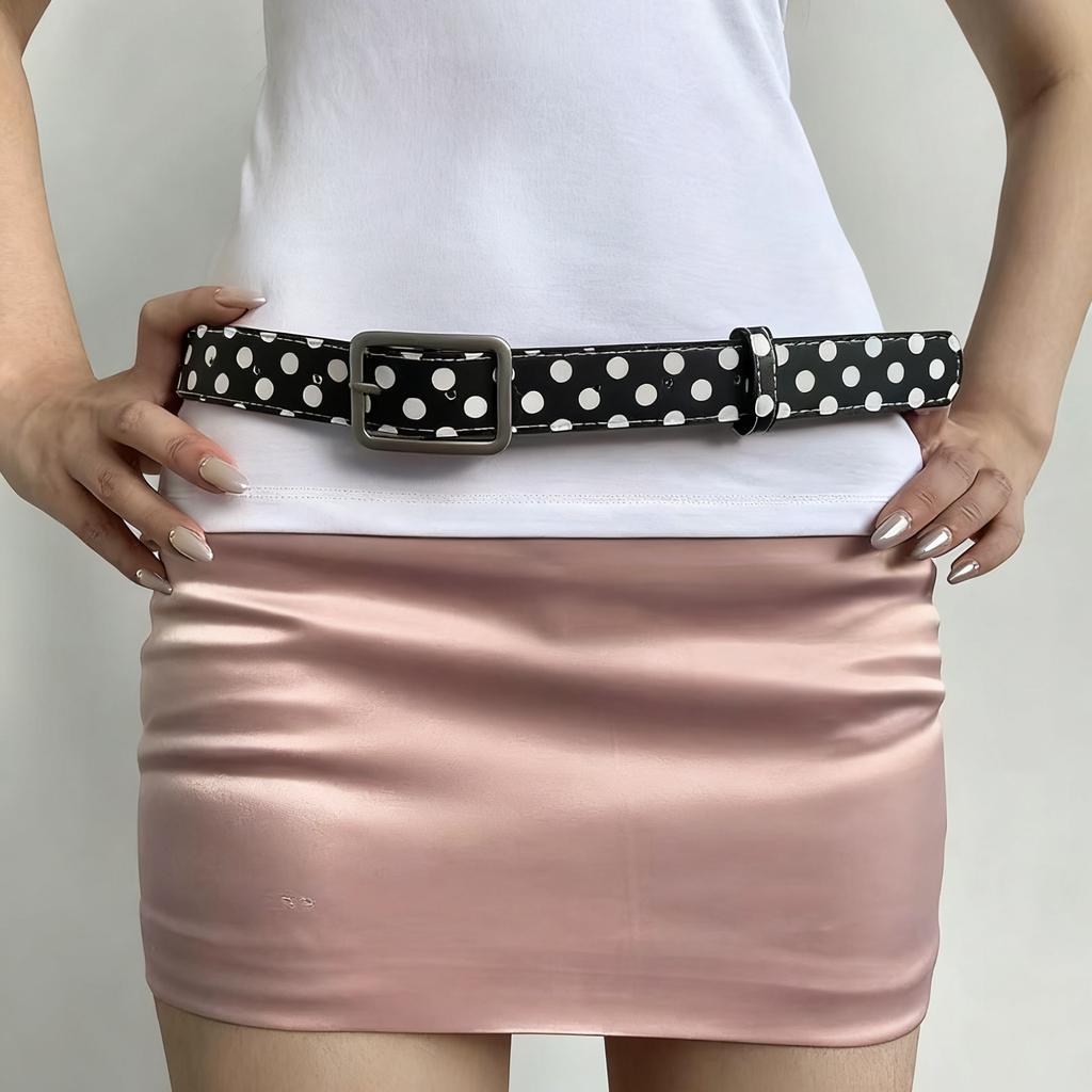 Abfall Wind Nische Retro Y2K Polka Dot Gürtel Futter Multifunktional Einfache Metallschnalle Gürtel Zubehör Denim Rock Zubehör