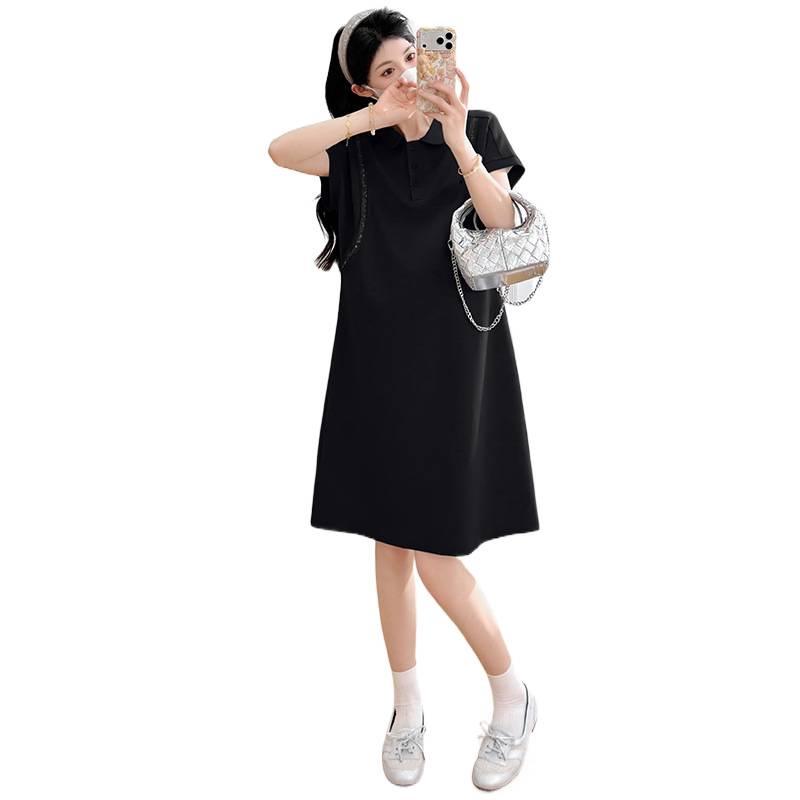 Korean Style Sweet Maternity Dress with Lapel - Summer 2026 Collection