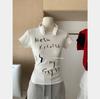 Popular Letter Short-sleeved T-shirt for Women, Summer New Slim-fitting and Thin Printed Top