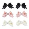 2pcs Heart Shaped Bow Hair Clip Sweet Rhinestone Double Ponytail Headwear Kawaii Lolita Cosplay Headdress Jk Uniform Hair Accessory