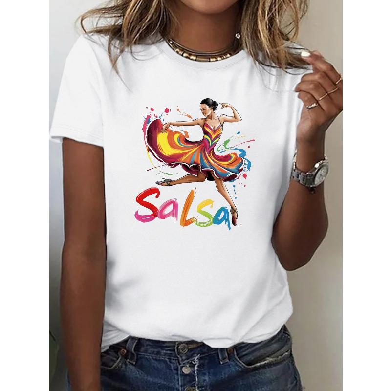 Women s Loose Fit T-Shirt, Polyester Fabric, Short Sleeve Casual Tee for Daily Wear S