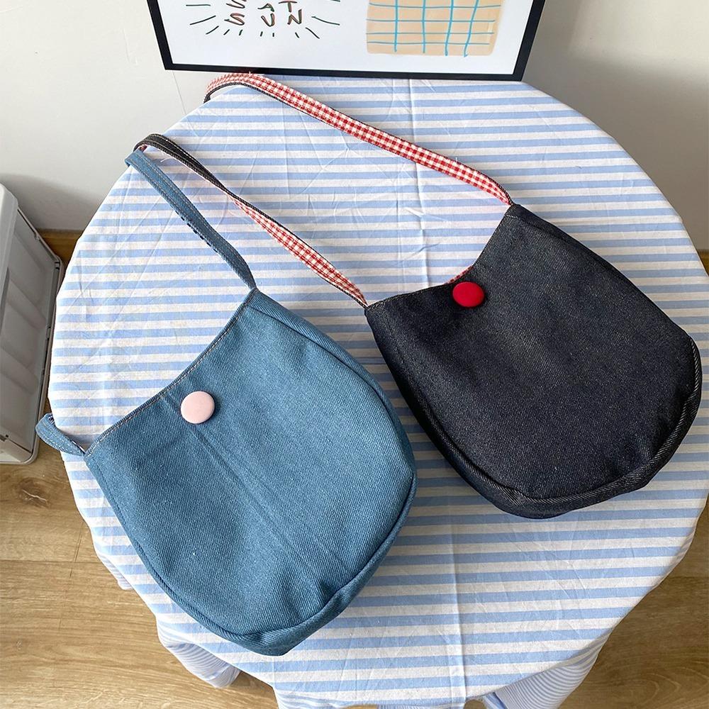 Plaid Crossbody Phone Pouch Double-sided Available Grid Shoulder Bag Small Square Bag Student